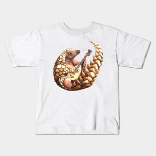 Pangolin playing the Mandolin Kids T-Shirt